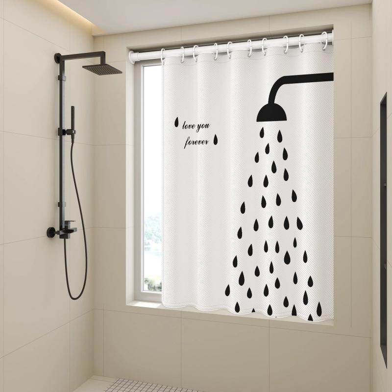 カーテン 浴室用 防カビ 防水 遮光 小窓用 目隠し 間仕切り 花柄 アニマル柄