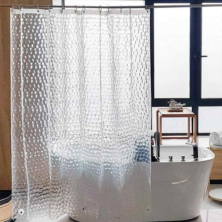 カーテン EVA 防水 防カビ バスカーテン 浴室 間仕切り ダイヤモンド型 シャワーカーテン 厚手 透明
