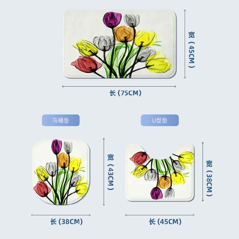 バスカーテン 厚手 ポリエステル 防水 間仕切り 浴室 シャワーカーテン 植物 花柄 3Dデジタルプリント