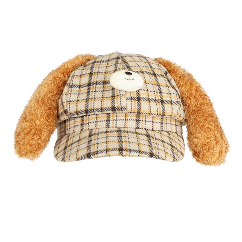 ベレー帽 レディース 秋冬 かわいい 格子柄 小顔効果 あったか 暖かい 防寒 黄色 イエロー