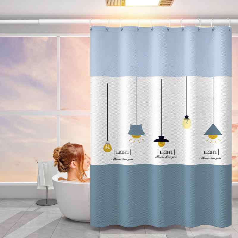 カーテン 浴室用カーテン ポリエステル製 シャワーカーテン 厚手 防水 吊り下げ式 時空吊灯柄 複数柄 80 120 150 180 200 240 300