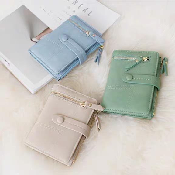 C, G, K - 財布 レディース ミニ財布 ウォレット かわいい 韓国風 ストリート トレンド チェーン ストライプ 2つ折り 合成皮革 ブラック ベージュ ピンク系 ライトブルー ライトグリーン ブラウン 防水 超軽量