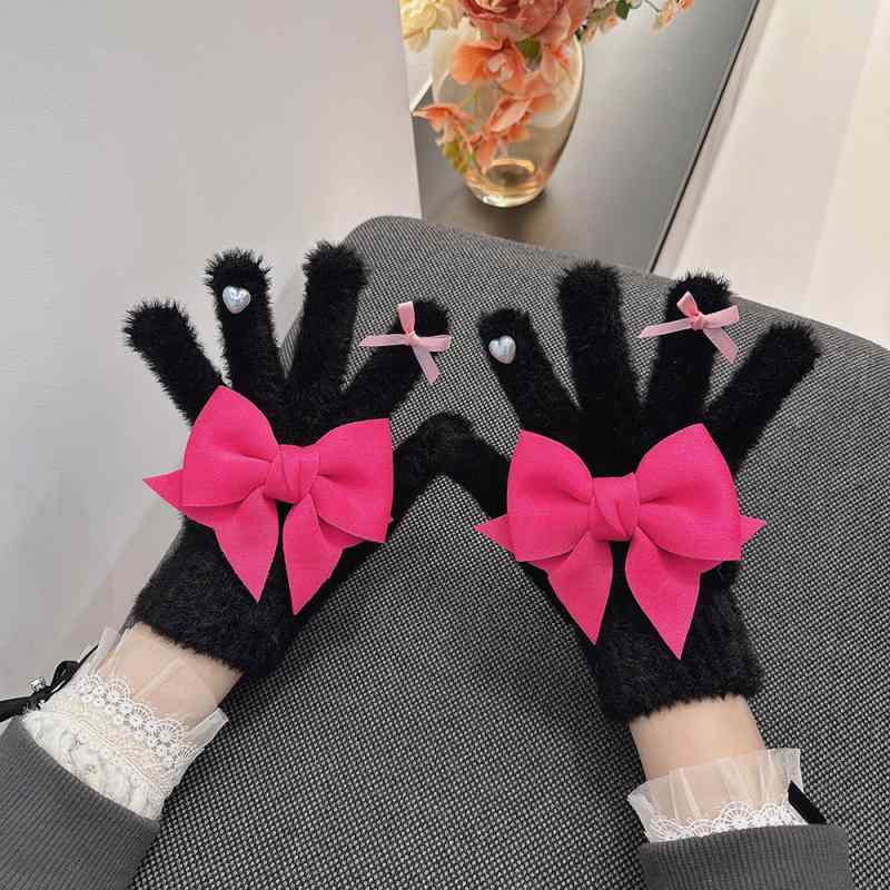 ・機能: 保温・スタイル: 日韓、淑女、可愛い、甘い、姫、韓国風、フェアリー風・カラー: DIY愛心パール蝶結び手袋 アイボリー、DIY愛心パール蝶結び手袋 ブラック・サイズ: フリー・素材: ポリエステル（96%以上）・生地: ポリエステル・カテゴリー: 保温手袋・対象: 冬・デザイン: 分指、愛心、パール、蝶結び、花柄・属性: スウィート、プリンセス、ガーリー