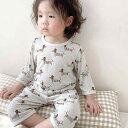 子供用パジャマ 上下セット 薄手 竹繊維 ベビー キッズ 男女兼用 7分丈 ルームウェア エアコン対策 春夏 かわいい アニマル柄