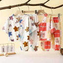 子供用パジャマ 子供用ルームウェア 再生繊維 上下セット 薄手 半袖 寝巻き 春夏 ストライプ 格子柄 アニマル柄 80 90 100 110 120 130 ...