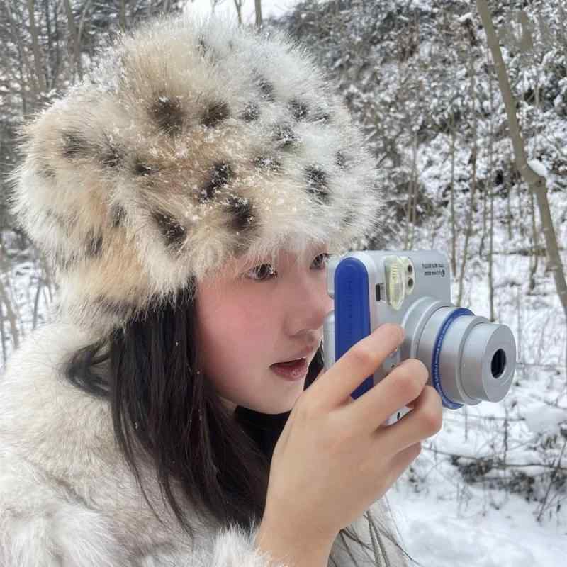 帽子 レディース ヒョウ柄 ファー バケットハット 秋冬 保温 防寒 小顔効果 ブラック ホワイト ピンク系