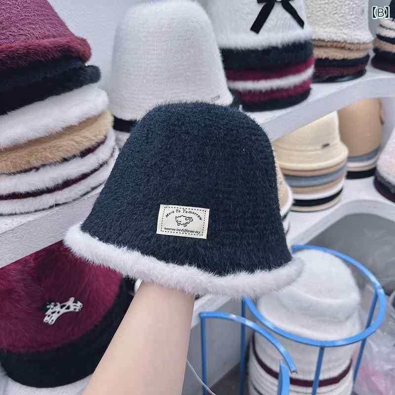 帽子 レディース 秋冬 バケットハット 漁夫帽 ウール混紡 幾何学模様 ファッション小物 ホワイト ブラック ワインレッド カーキ