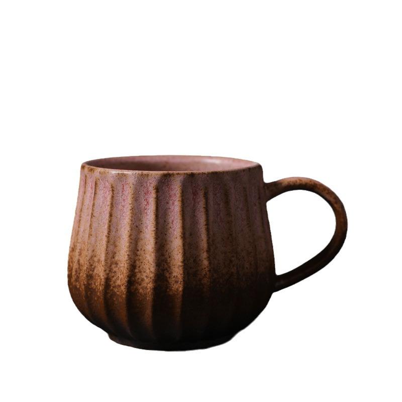 マグカップ レディース メンズ 兼用 レトロ 和風 陶器 ストライプ コーヒーカップ ティーカップ オフィ..