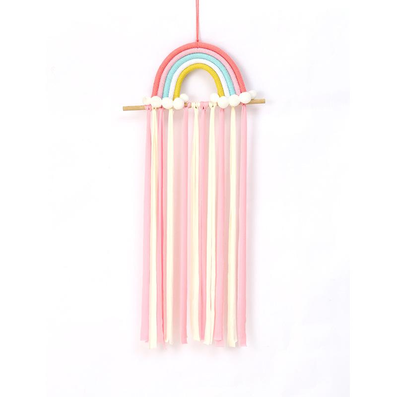 タペストリー 手編み レインボー 壁掛け 北欧風 流蘇装飾 フリンジ付き コットン 寝室 リビングルーム 壁飾り 白 黄色 赤 紫 青 オレンジ ピンク系