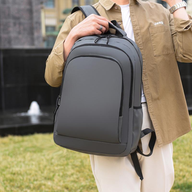 Men'S Bag - リュック メンズ 男性用 ビジネス カジュアル バックパック 撥水 丈夫 通勤 通学 旅行 パソコン 14インチ対応 グレー ブラック