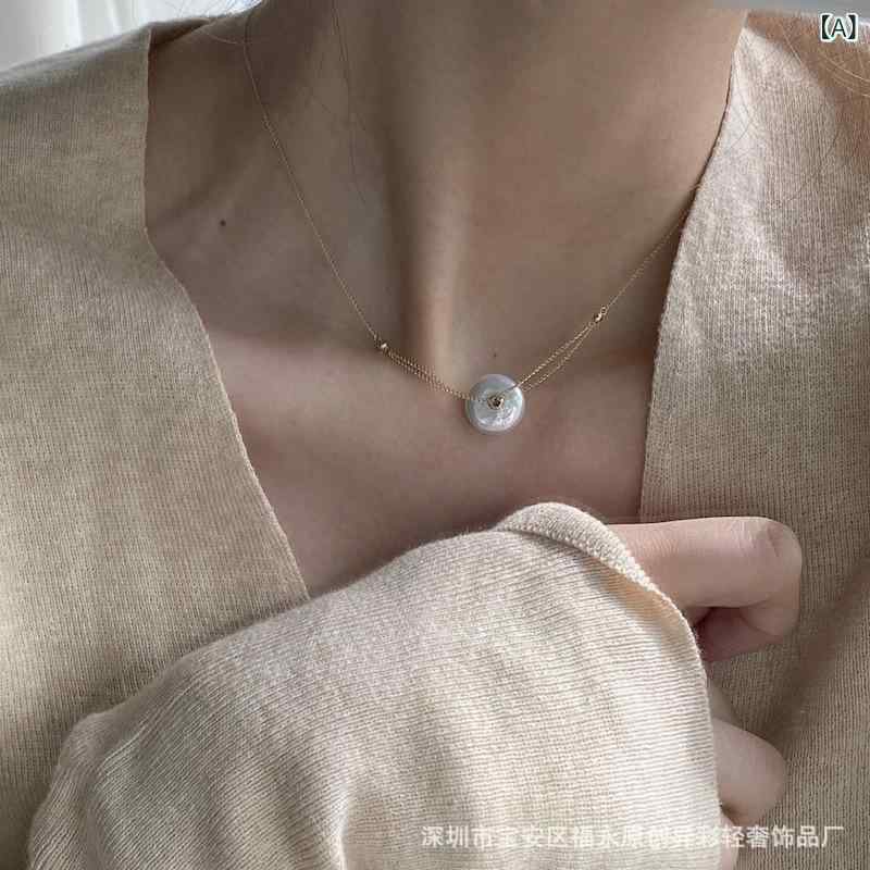 ネックレス レディース 天然真珠 バロックパール 14K 包金 アレルギー対応 幾何学模様 ペンダント ショートネックレス アジャスター付き