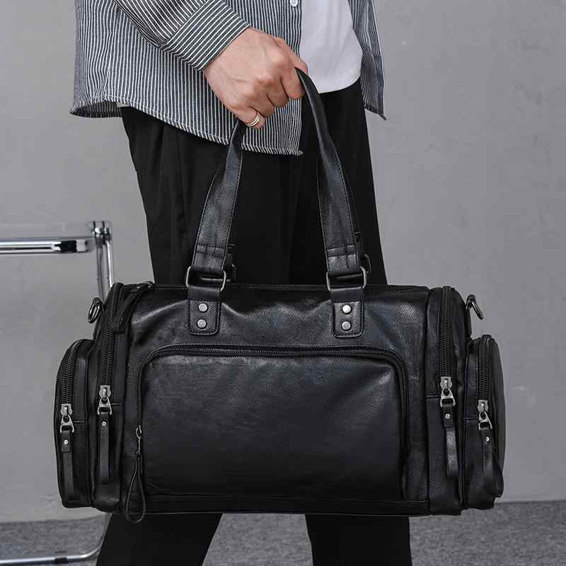 メンズ ハンドバッグ 男性用 ビジネスバッグ 大容量 PUレザー 2way ショルダーバッグ 普段使い 通勤 ブラック ブラウン