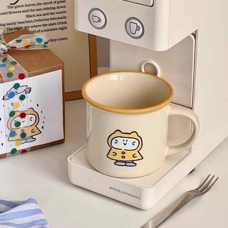 マグカップ かわいい レディース 女性 セラミック ホーム ミルク コーヒーカップ バター レインコート ..