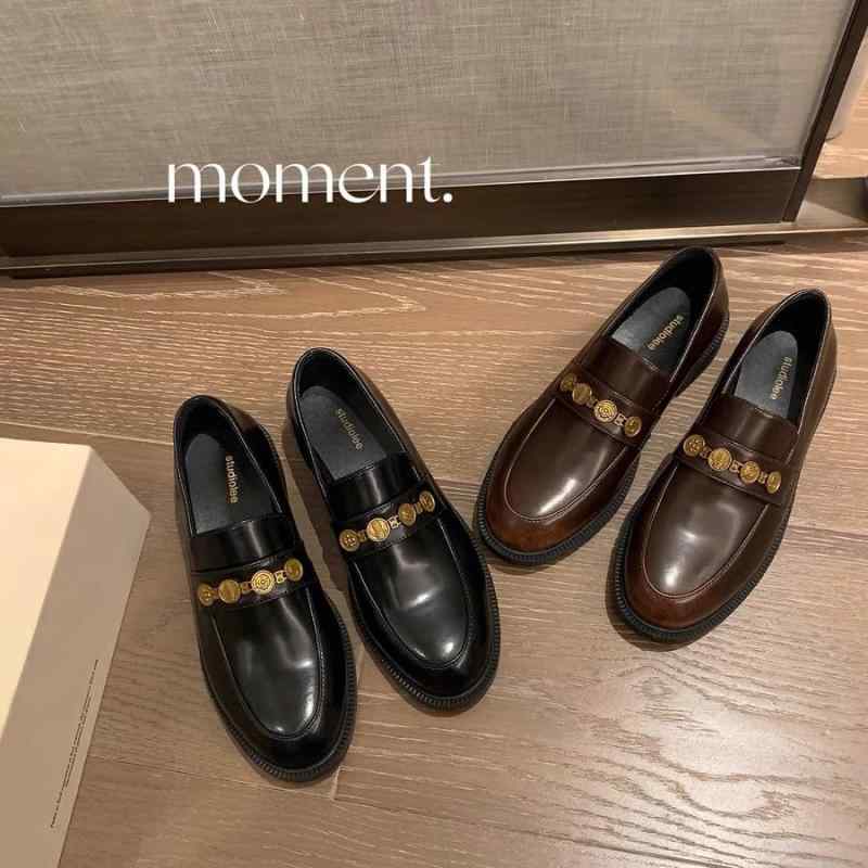 Other - ローファー レディース 厚底 ローファーシューズ チェーン飾り ラウンドトゥ 太ヒール チャンキーヒール スリッポン カジュアル 普段使い 通勤 春夏 秋冬 黒 ブラック ブラウン