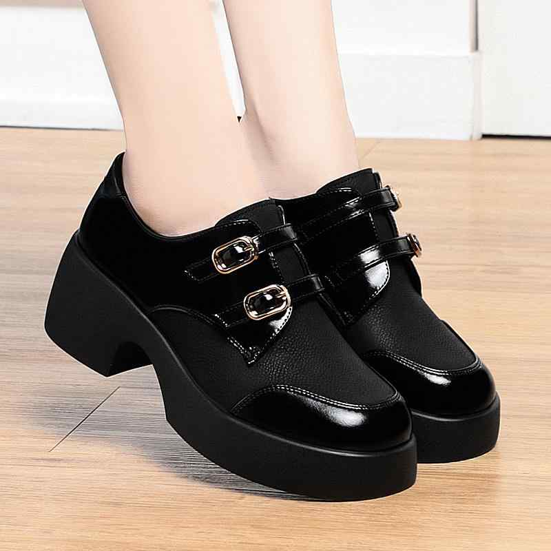 ローファー レディース 春秋 小さいサイズから大きいサイズまで 厚底 チャンキーヒール ラウンドトゥ 防水 超繊維 無地 シンプル カジュアル 歩きやすい 履きやすい 黒 ブラック 緑 グリーン