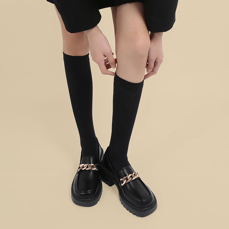 マリージェーン レディース 厚底 ローファー ラウンドトゥ カジュアル 普段使い 中ヒール 3cm 5cm 黒 ブラック 歩きやすい 履きやすい フェイクレザー