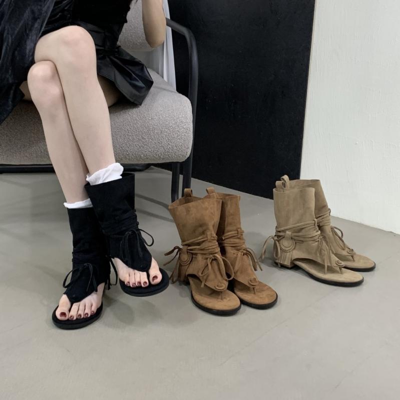 サンダル レディース 涼靴 フラット ローヒール 1cm サマーブーツ ショートブーツ 疲れない 歩きやすい..