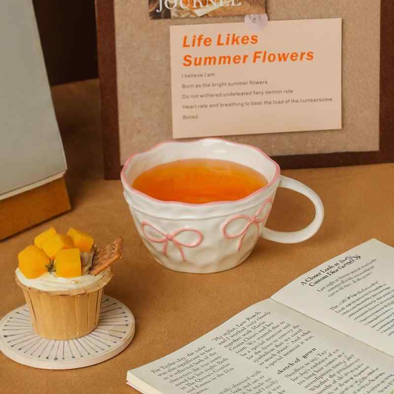 楽天シャドーテールマグカップ レディース かわいい 陶器 ピンク系 ブルー ブラウン 400ml オフィス用 自宅用 普段使い 誕生日 記念日 クリスマス バレンタインデー ギフト