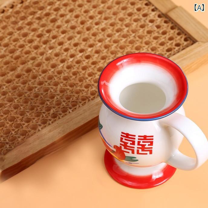 マグカップ おもしろ 懐かしい レトロ トイレ型 尿瓶風 陶器 ティーカップ 蓋付き ギフト