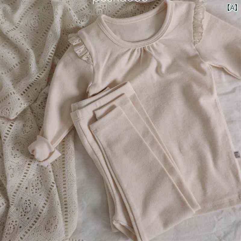 子供用ルームウェア ガールズ 長袖Tシャツ 長ズボン 上下セット パジャマ 綿 春秋 ...