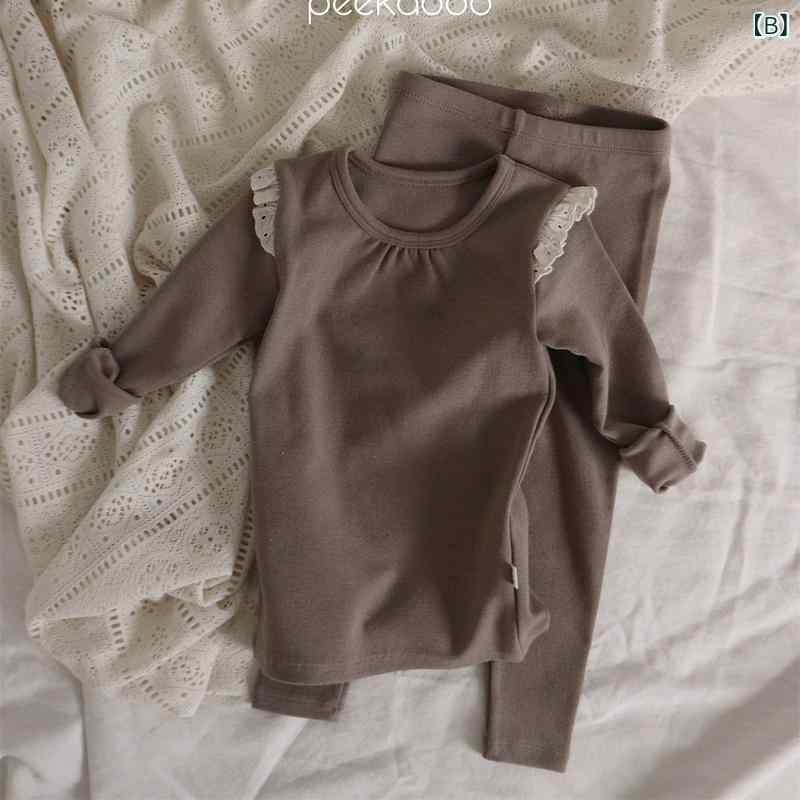 子供用ルームウェア ガールズ 長袖Tシャツ 長ズボン 上下セット パジャマ 綿 春秋 ...