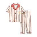 子供用パジャマ 上下セット 半袖 前開き 綿 春夏 子供服 男の子 女の子 抗菌 吸湿 通気性 キッズ ベビー かわいい ルームウェア 部屋着 寝巻き