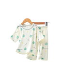 子供用パジャマ 薄手 半袖&7分丈パンツ 上下セット ベビー・キッズ 春夏 ルームウェア かわいい恐竜柄/クマ柄 再生繊維