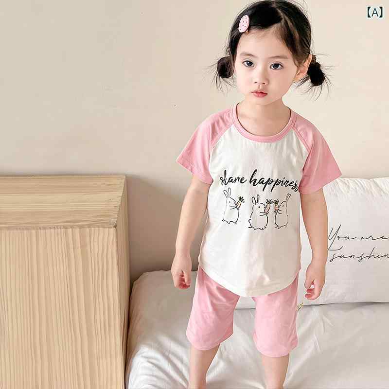 子供用ルームウェア 上下セット 半袖Tシャツ ショーツ ベビー 男の子 女の子 パジ...