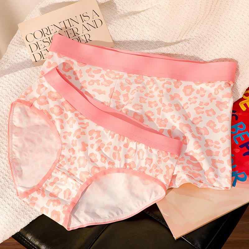 ショーツ ペア 男性用 女性用 ヒョウ柄 接触冷感 吸湿速乾 通気性 メンズ レディース ブリーフ スタンダードショーツ 春夏