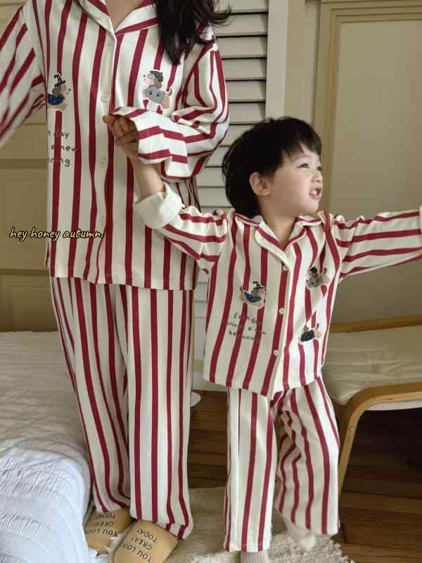 子供用ルームウェア 男の子 女の子 パジャマ 上下セット コットン ストライプ柄 90 100 110 120 130 140 150 160 170 春秋
