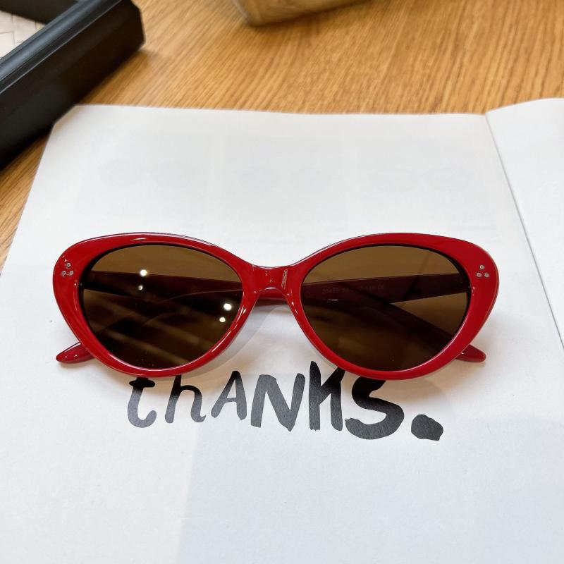 サングラス レディース 小顔効果 猫目風 UV400 紫外線カット 遮光 ブラック レッド ホワイト ヒョウ柄 ..