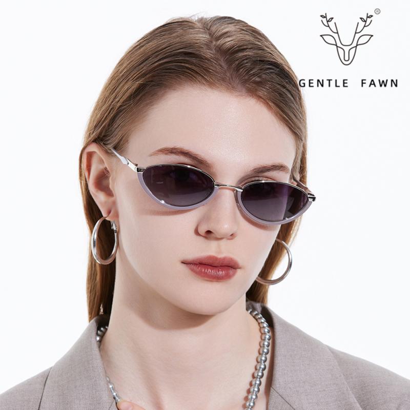 サングラス レディース メタルフレーム 偏光レンズ 猫目 小さめ 金色 茶色 グレー UV400 紫外線カット ..