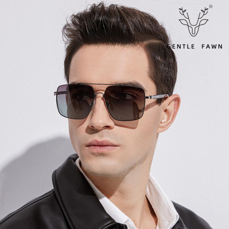 サングラス メンズ 男性用 偏光レンズ UV400カット ファッション ドライブ 旅行 グレー ブラック メタルフレーム 方框