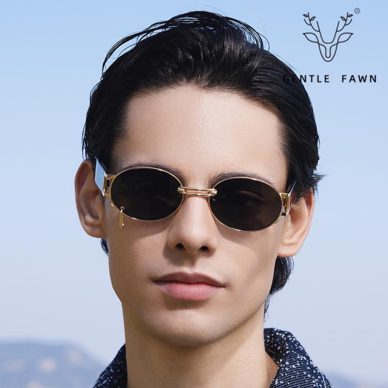 サングラス レトロ トレンド 小さめフレーム メタルフレーム UV400 紫外線カット 遮光 運転 ドライブ 旅行 グレー ゴールド シルバー
