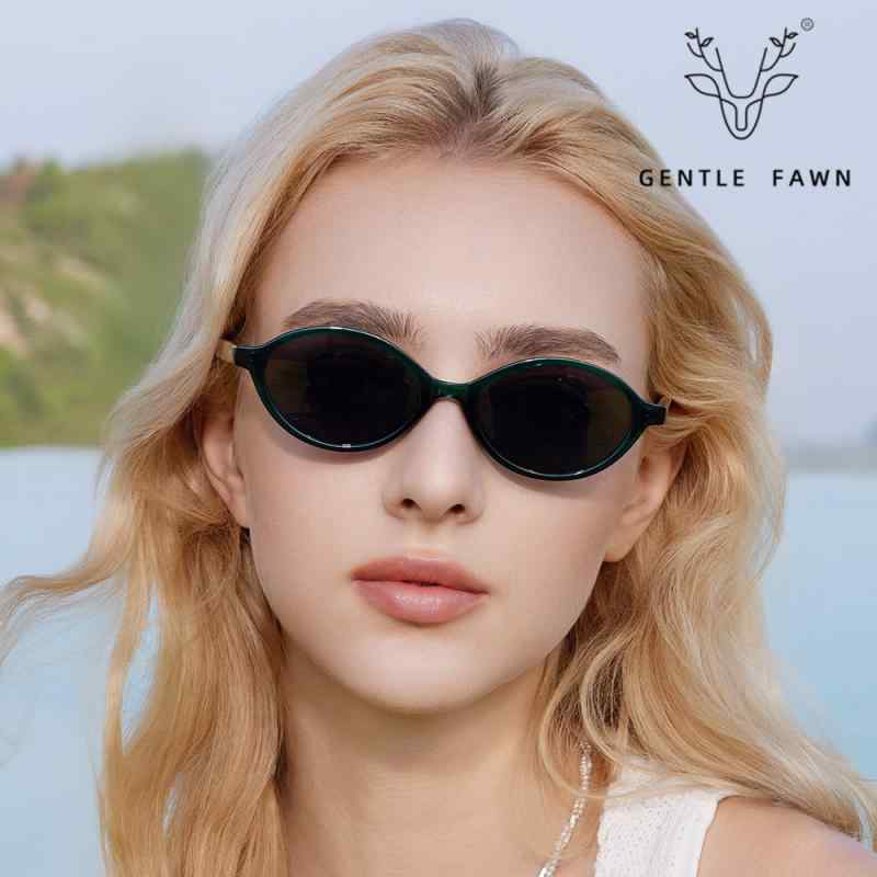 サングラス レトロ UV400 紫外線カット 偏光レンズ 小さめ 楕円 ブラック グレー ブラウン グリーン ドライブ 旅行 アウトドア