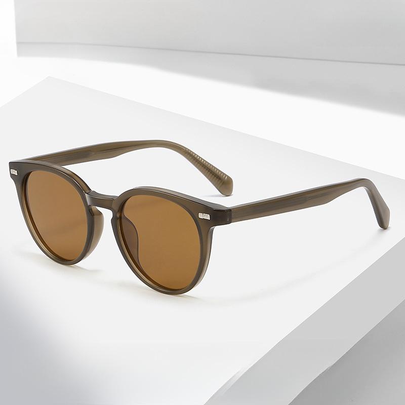 サングラス レディース メンズ 偏光レンズ UVカット 茶色 黒縁 透明フレーム レトロ ミリタリー パンク..