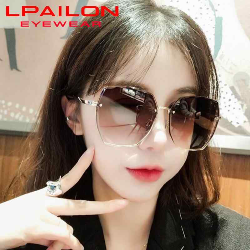 サングラス レディース 韓国 ファッション UVカット 紫外線対策 すっぴん隠し 無框 金色 茶色 普段使い ドライブ 旅行(4)