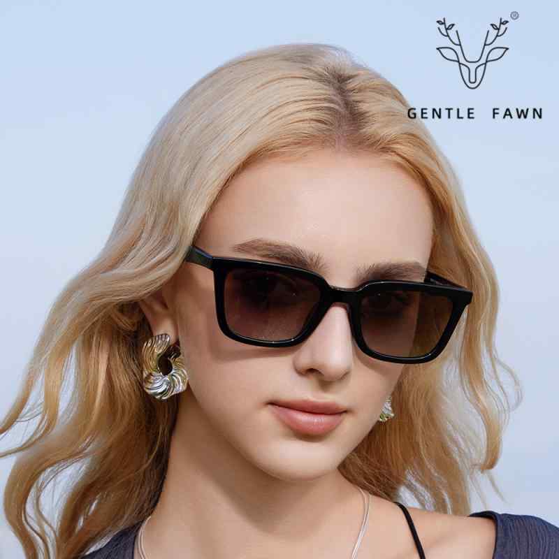 サングラス レディース メンズ ファッション UVカット 偏光レンズ スクエアフレーム 小顔効果 紫外線対策 ドライブ 運転 旅行 アウトドア スタイル C1 亮黒 灰片