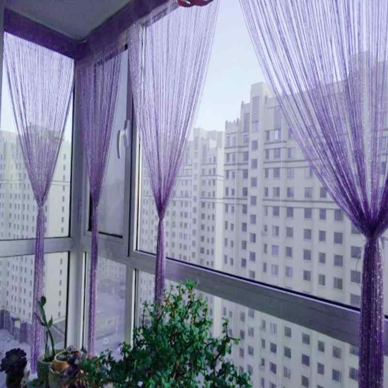 カーテン 暖簾 韓国風 銀糸 タッセル 間仕切り のれん 客室 美容院 装飾 白 シャンパンゴールド パープ..