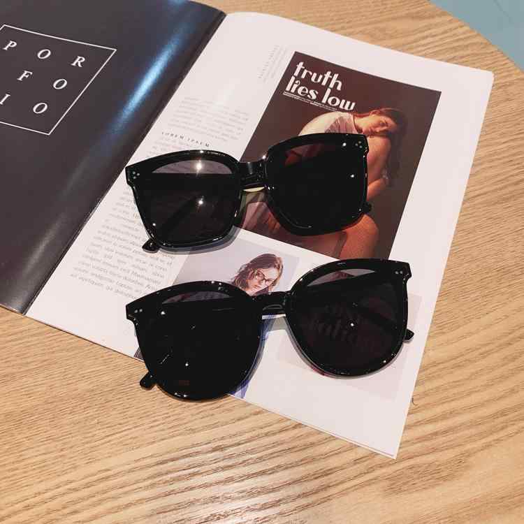 サングラス レディース メンズ 韓国風 GM風 大判 四角形 丸顔 小顔効果 偏光レンズ UV400カット 紫外線対策 日焼け防止 運転 ドライブ 旅行 ブラック