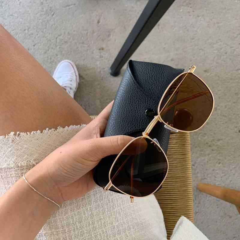 サングラス レディース メンズ 韓国 ファッション スクエア レトロ UV400 偏光レンズ メタルフレーム 茶色 黒 シルバー ゴールド グリーン 運転 ドライブ 釣り 旅行