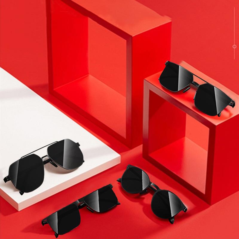 サングラス レディース 墨镜 レトロ 韓国風 ファッション UVカット 紫外線対策 ドライブ 旅行 ブラック メタルフレーム グレーレンズ(4)