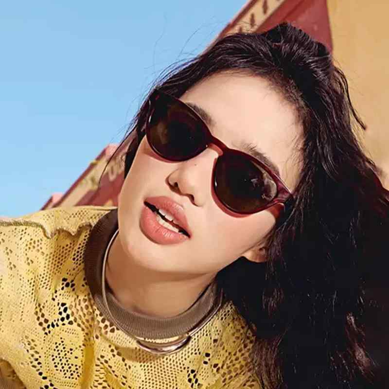 サングラス レディース 赤 フレーム 猫目型 板材 レトロ UV400 紫外線カット 遮光 普段使い ドライブ パーティー グレー 黒 深空黒 枣红色 象牙白 琥珀色