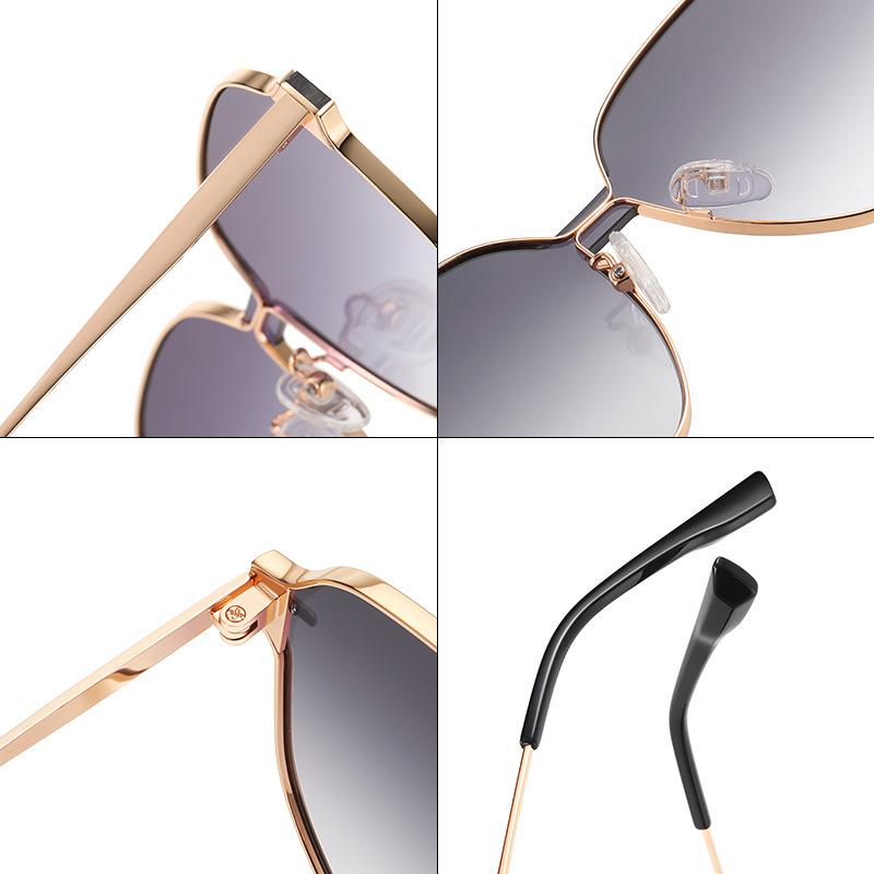 サングラス レディース 女性用 大判フレーム ファッション グラデーションカラー UV400 紫外線対策 ドライブ 旅行 スタイル 日韓風 かわいい ブラック ピンク系 ゴールド ステンレス