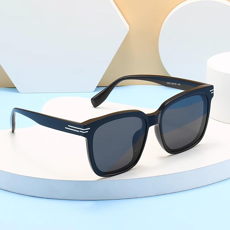 サングラス 男性用 偏光レンズ UVカット 紫外線対策 運転用 ドライブ 釣り 紫外線カット ブラック グレー スクエア TR90 軽量 Shades ファッション(4)