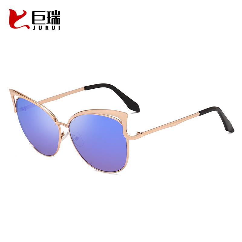 サングラス レディース キャットアイ メタルフレーム ピンク系 UV400 紫外線カット ファッション アイウェア