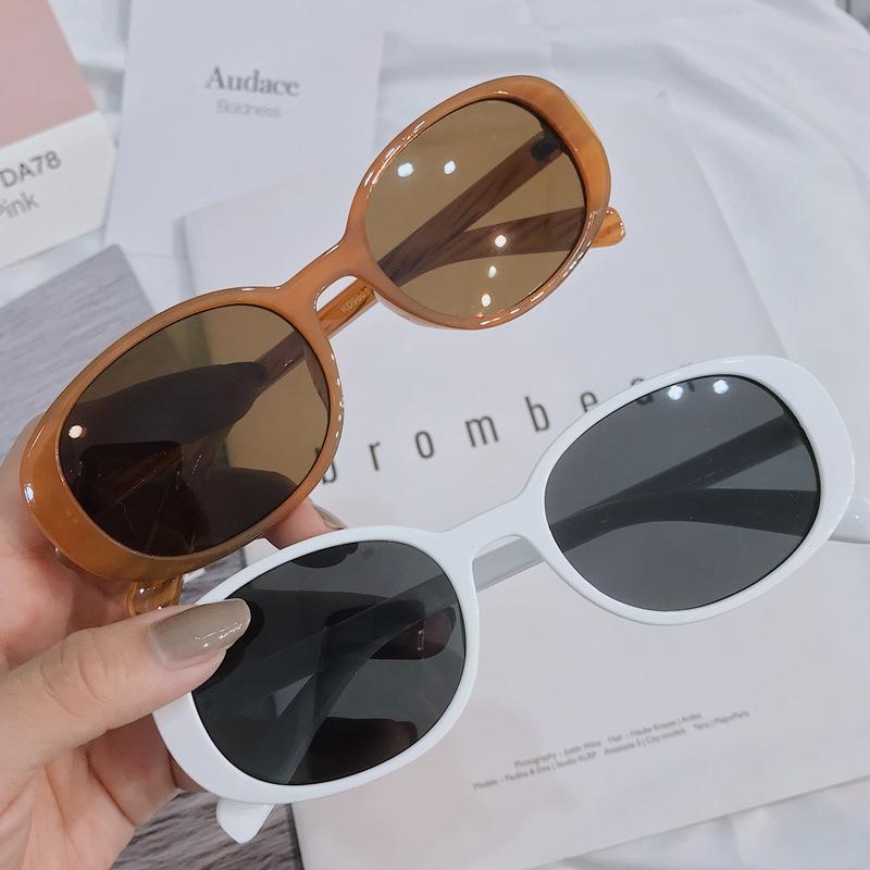 サングラス レディース メンズ 兼用 楕円 小さめ UV400 紫外線カット 遮光 運転 ドライブ 街歩き 旅行 スポーツ モード レトロ 白 黒 茶色 ヒョウ柄 木目