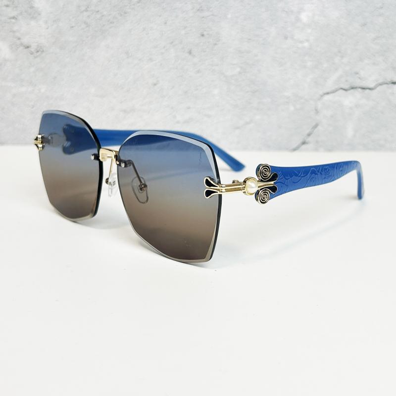 サングラス レディース 縁なし ファッション アイウェア 小顔効果 運転用 水墨ブラック 鮮草グリーン ..