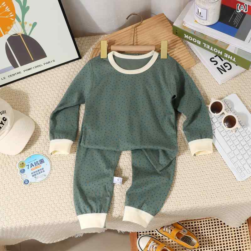 子供用パジャマ 秋冬 男の子 女の子 長袖 トップス ズボン 上下セット 綿100％ 薄...