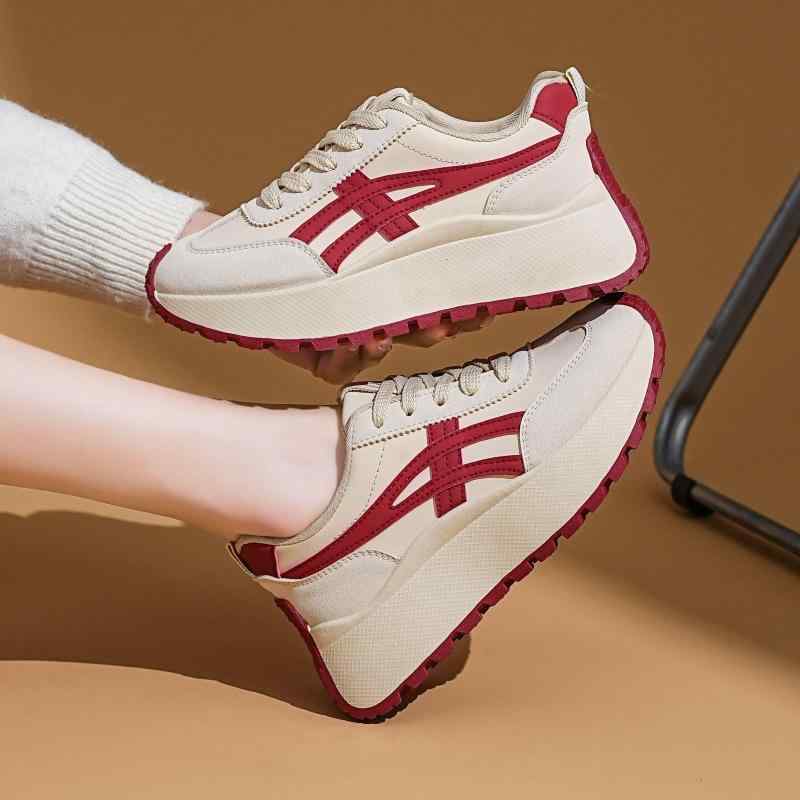 ・商品カテゴリ: スニーカー・スタイル: カジュアル・対象: 女性・アッパー素材: PU・つま先の形状: ラウンド・ヒールの高さ: ミドルヒール(3-5cm)・カラー: ベージュ, レッド, ブラック・サイズ: 35, 36, 37, 38...